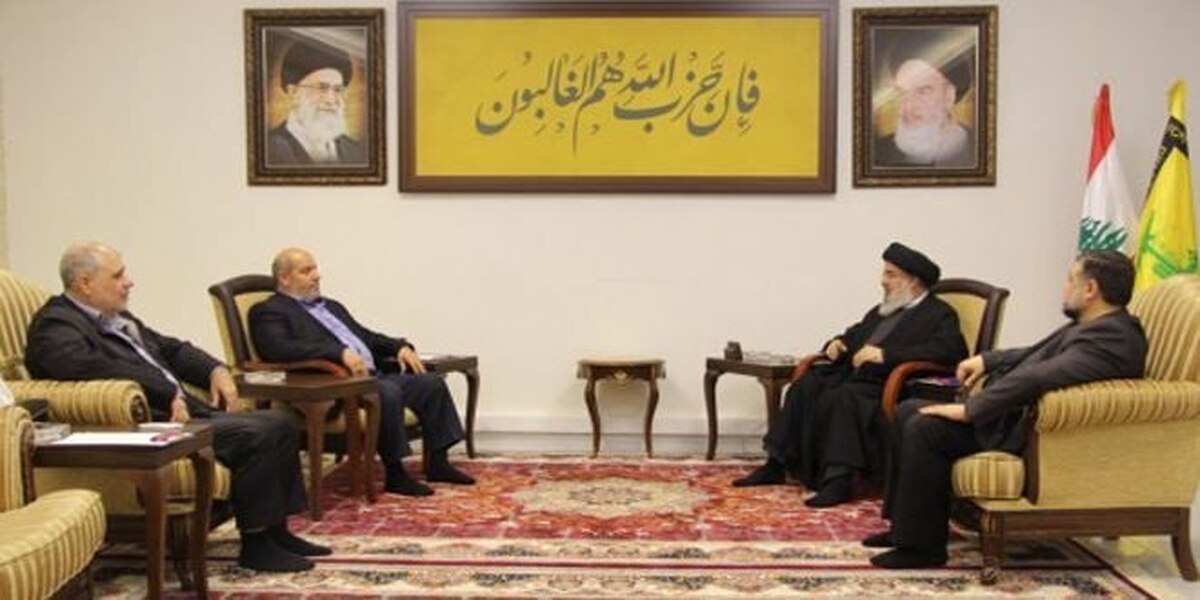 دیدار رهبران سیاسیِ حماس با سیدحسن نصرالله