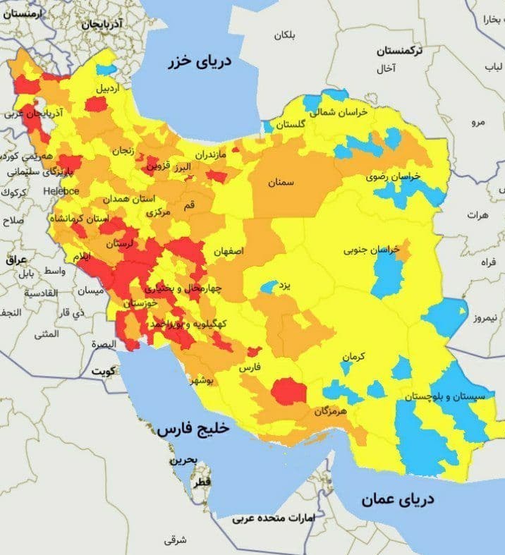 نقشه کرونا