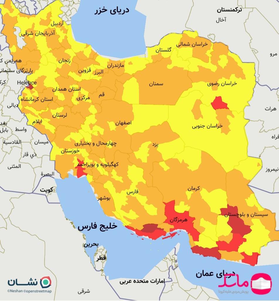 نقشه کرونا