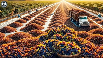 Raisins Making Process from Grapes in Factory