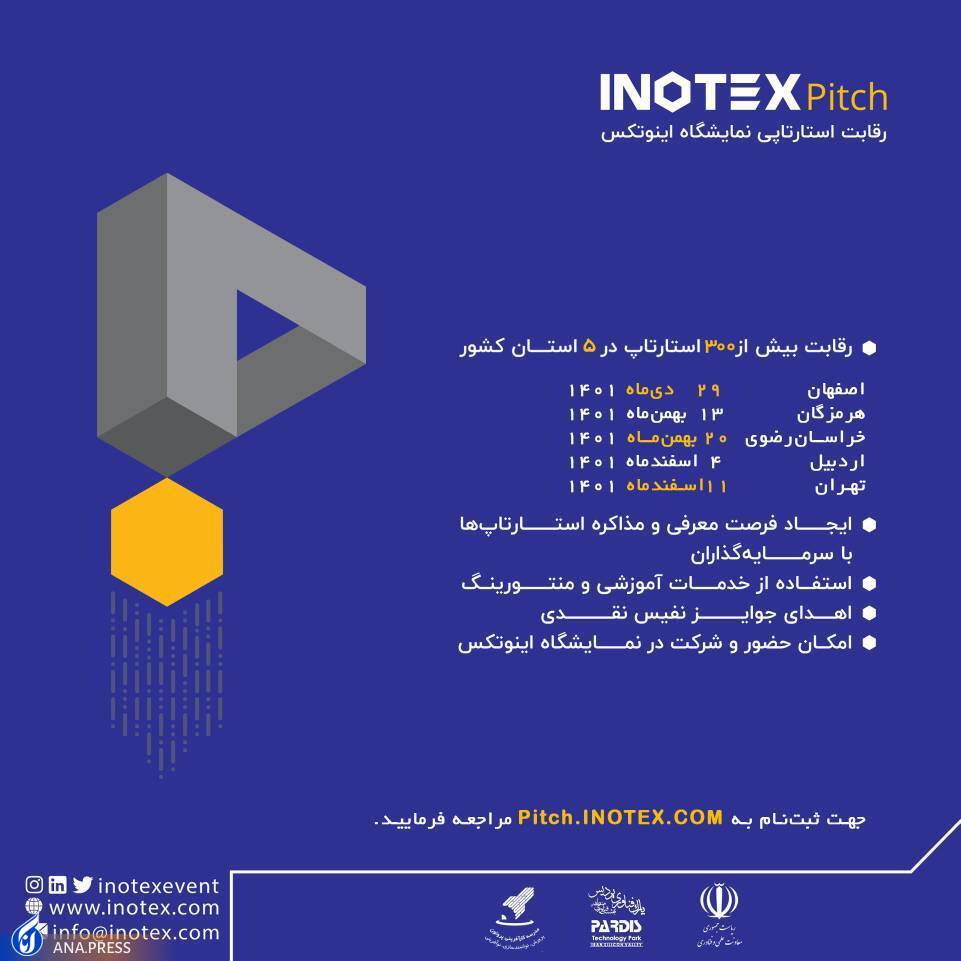 آغاز ثبت‌نام در ششمین دوره رقابت ملی استارتاپی «اینوتکس‌پیچ»