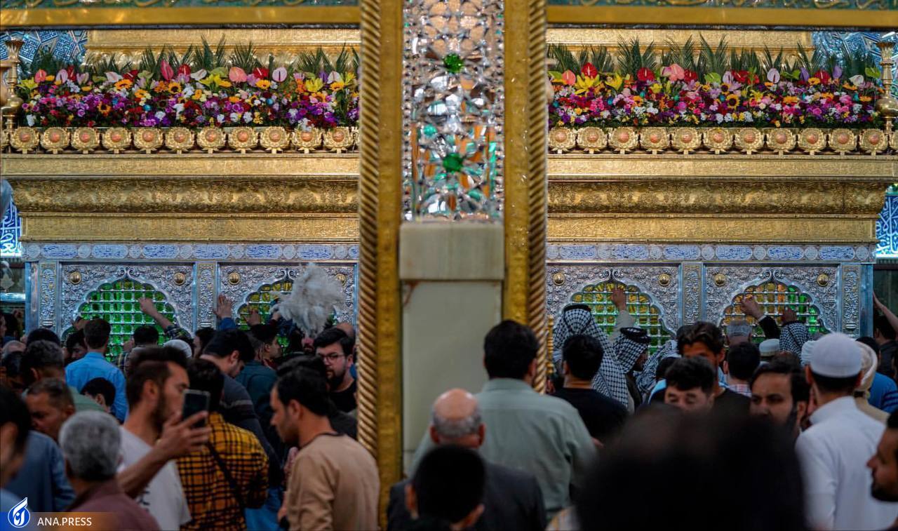 حرم علوی به مناسبت نیمه شعبان گل‌آرایی شد+ عکس و فیلم