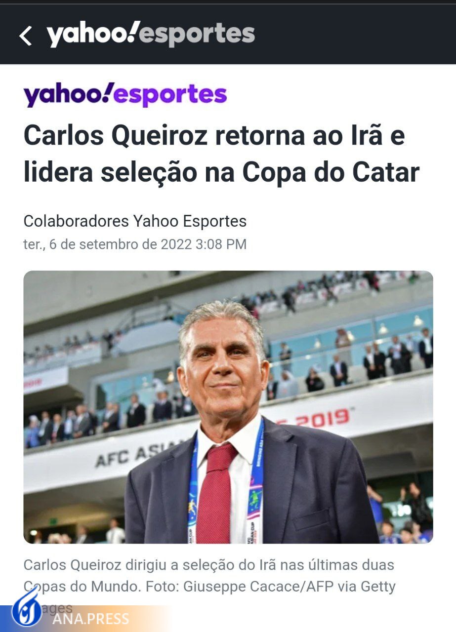 بازتاب جهانی بازگشت کیروش به فوتبال ایران بازتاب جهانی بازگشت کیروش به فوتبال ایران