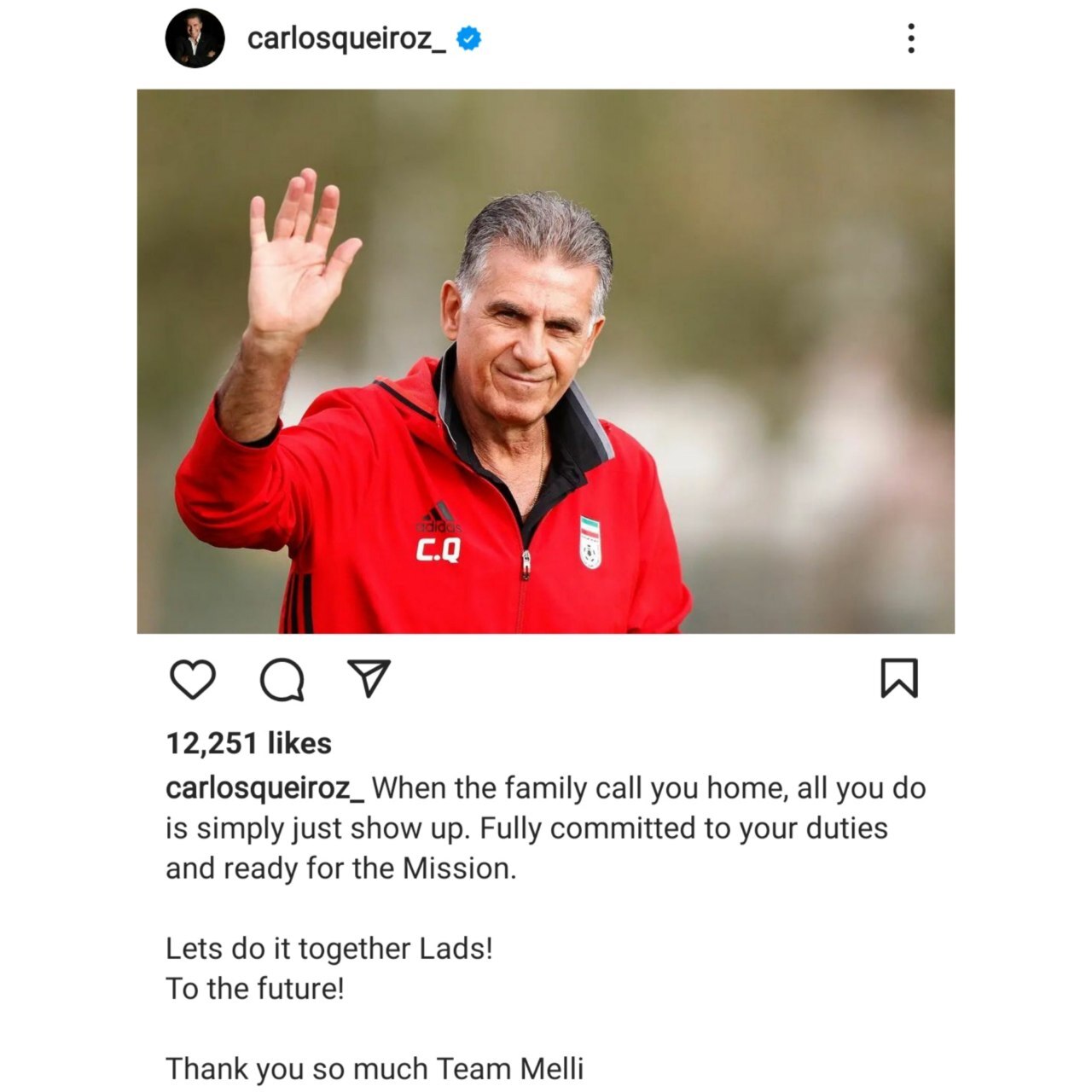 نخستین واکنش کی روش به سرمربیگری تیم ملی ایران