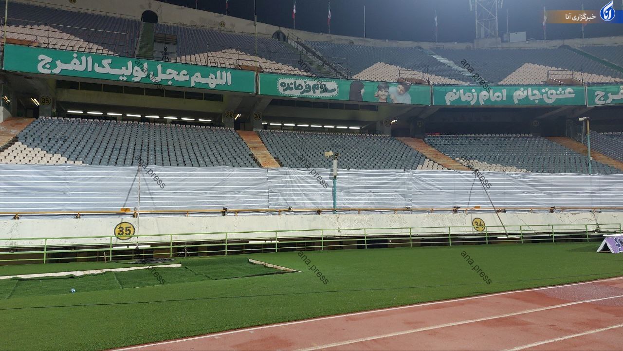 تعمیر سکوهای ورزشگاه ۱۰۰ هزار نفری+تصاویر