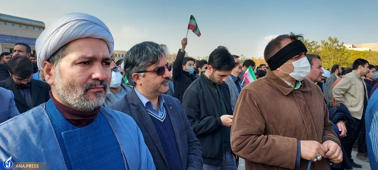 وداع با شهدای دانشجوی بسیجی مدافع امنیت در دانشگاه فردوسی + عکس