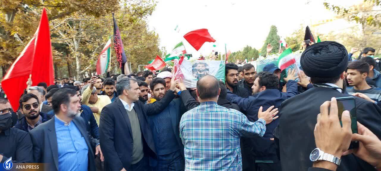 وداع با شهدای دانشجوی بسیجی مدافع امنیت در دانشگاه فردوسی + عکس