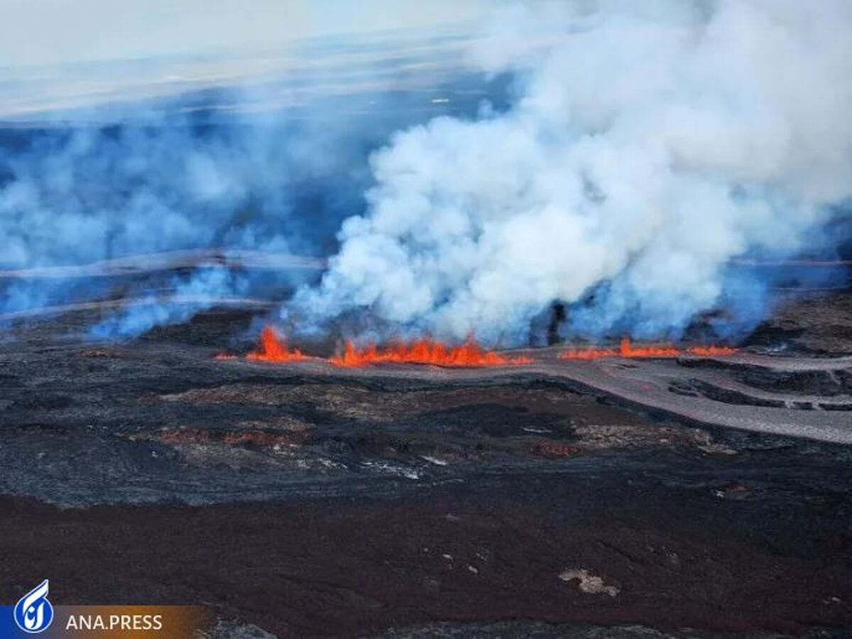 تصویر خیره‌کننده از جریان گدازه آتشفشان هاوایی+عکس