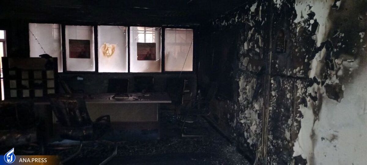 تصاویر ضبط شده از اقدام آتش‌سوزی دفتر بسیج دانشگاه شریف منتشر شد+فیلم