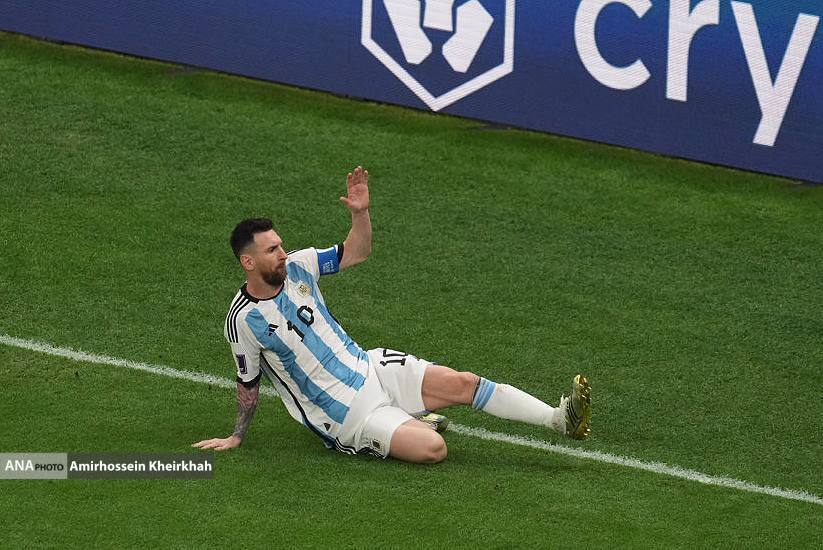 لحظه شادی مسی بعد از گلزنی به فرانسه