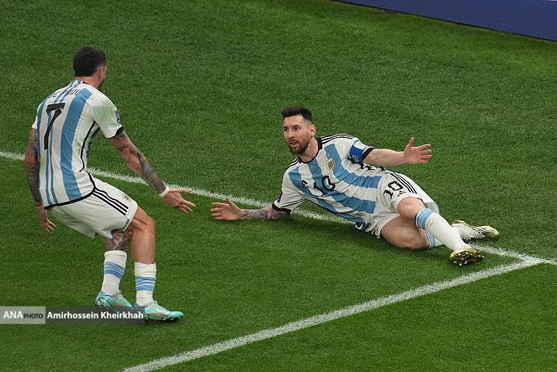 لحظه شادی مسی بعد از گلزنی به فرانسه