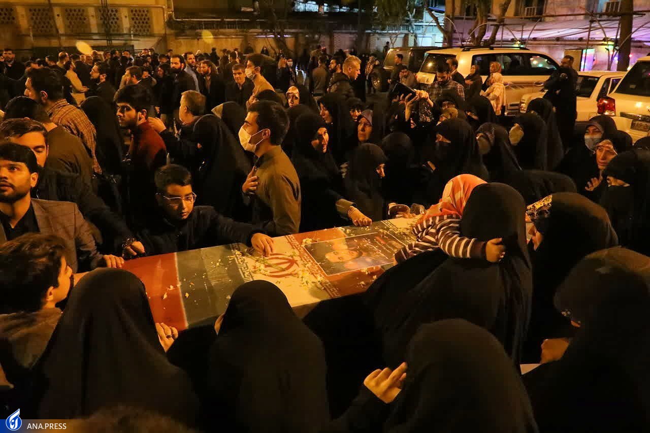 وداع با شهدای حمله تروریستی اسرائیل + عکس