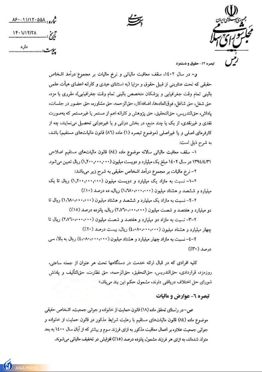 معافیت مالیاتی جدید برای حقوق کارمندان و کارگران/ سقف معافیت مالیاتی حقوق؛ 10 میلیون تومان معافیت مالیاتی جدید برای حقوق کارمندان و کارگران/ سقف معافیت مالیاتی حقوق؛ 10 میلیون تومان