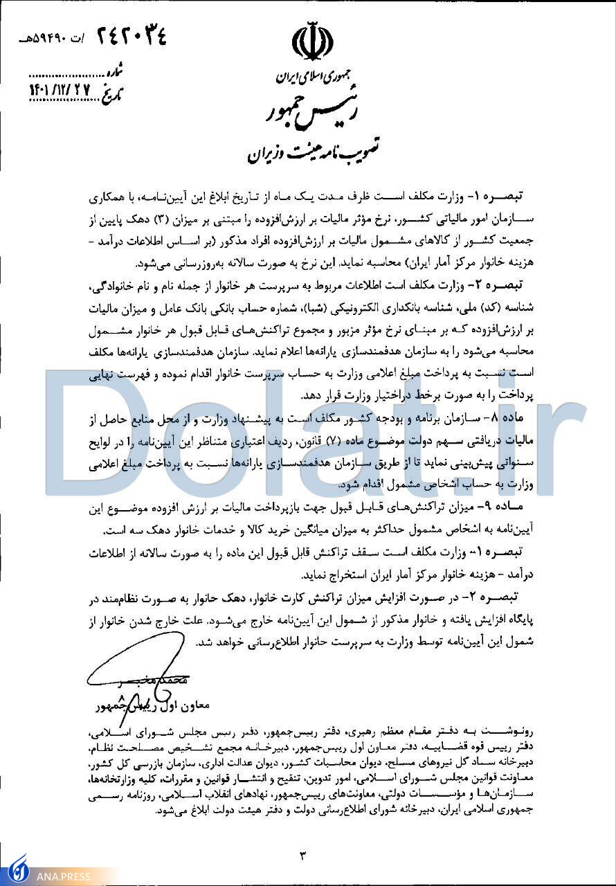 آیین‌‍‌نامه ماده (۴۵) قانون مالیات بر ارزش افزوده ابلاغ شد + سند