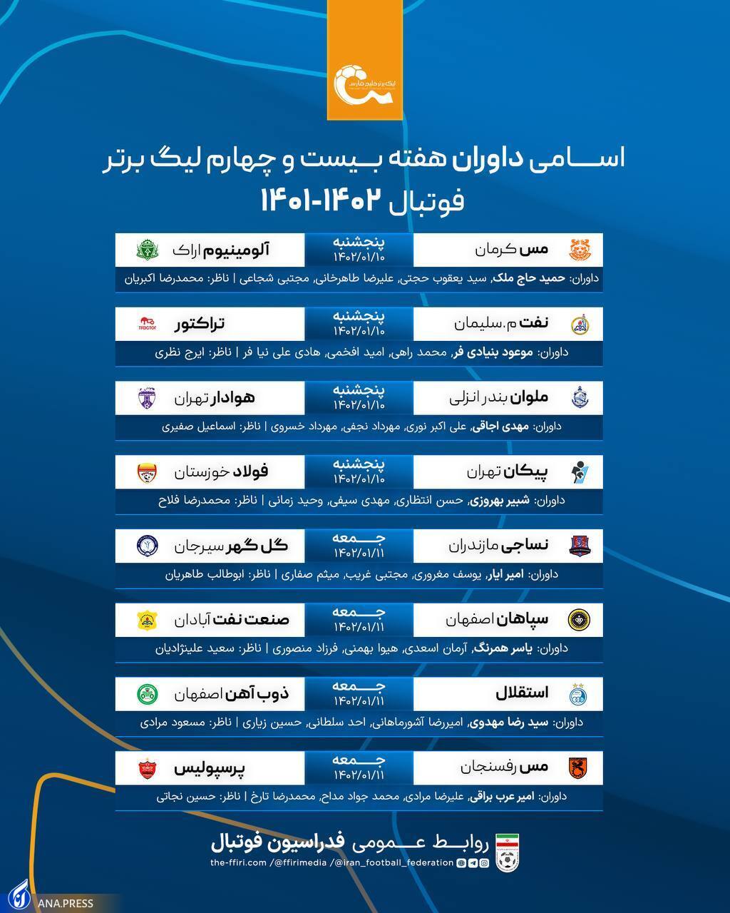 مهدوی و عرب براقی داوران سرخابی شدند