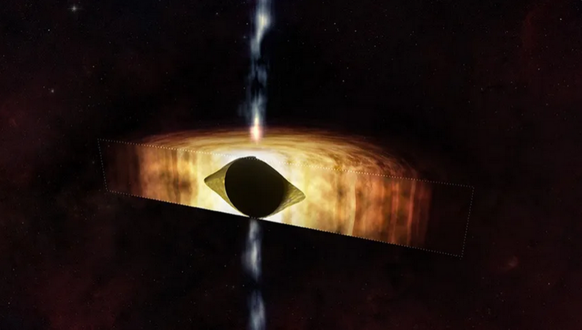 تغییر فضازمان در اثر چرخش یک سیاه‌چاله عظیم کیهانی