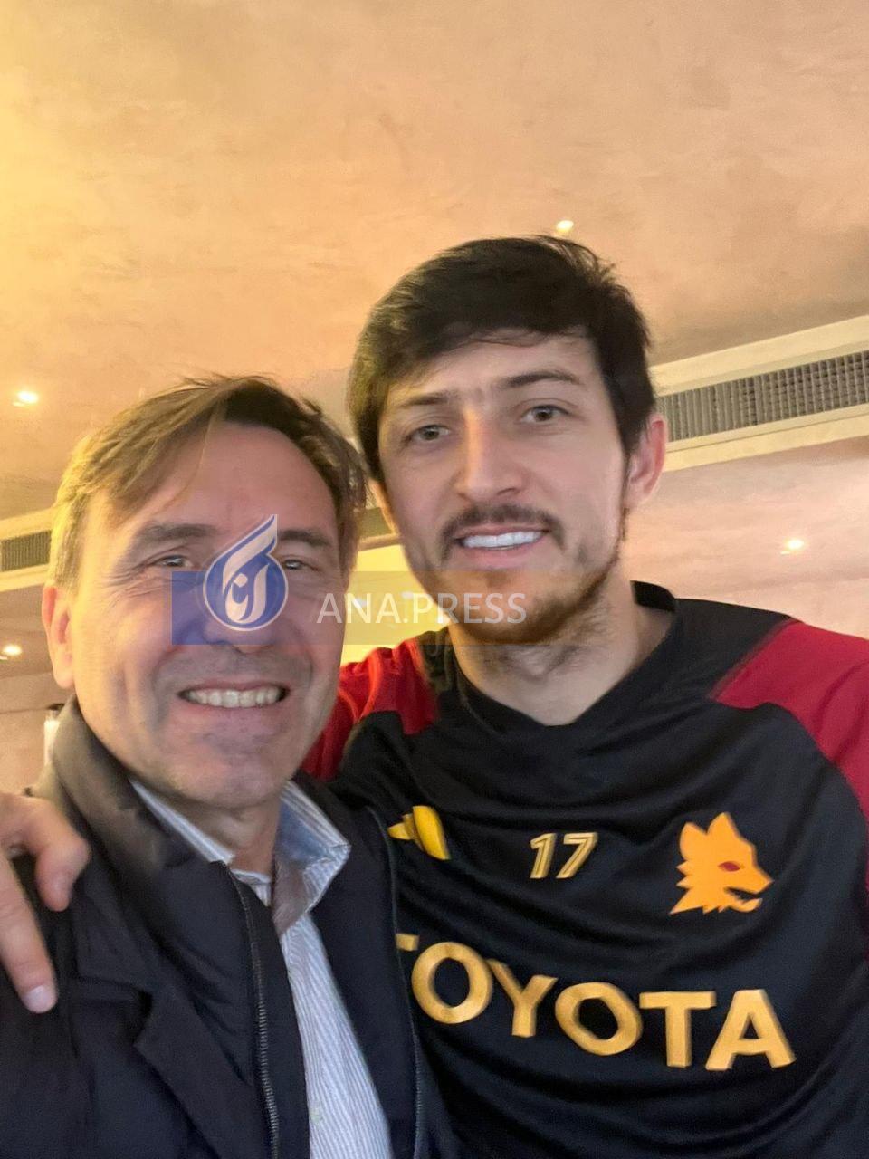 حضور دستیار ایتالیایی قلعه نویی در بازی رم و فاینورد+ عکس