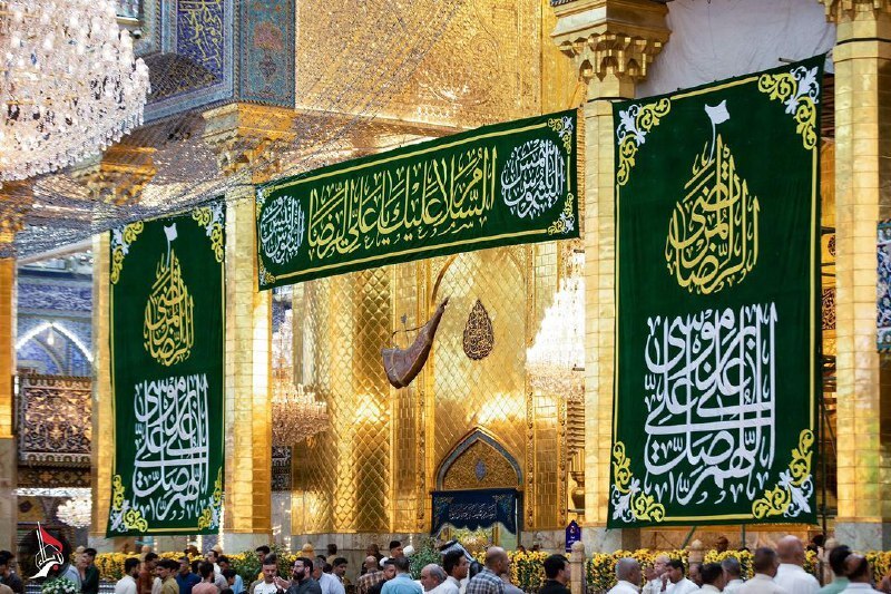 کربلا همزمان با میلاد امام رضا (ع) تزئین و غرق نور شد + عکس و فیلم