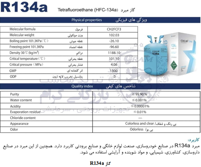 معرفی گاز R134a