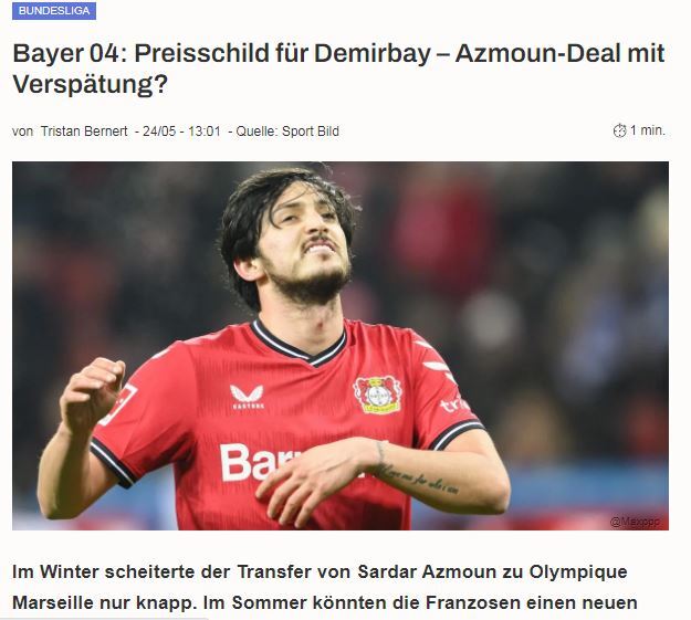 برچسب ۱۰ میلیونی لورکوزن بر روی مهاجم ایرانی+عکس