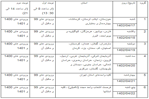 برنامه زمانبندی انتخاب واحد دوره تابستان دانشگاه آزاد اسلامی اعلام شد برنامه زمانبندی انتخاب واحد دوره تابستان دانشگاه آزاد اسلامی اعلام شد