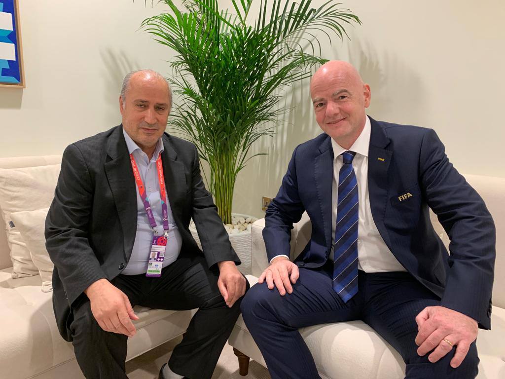 نشست سهجانبه تاج، رئیس فدراسیون عربستان و اینفانتینو/ توضیحات رئیس فدراسیون در مورد حضور بانوان و VAR نشست سهجانبه تاج، رئیس فدراسیون عربستان و اینفانتینو/ توضیحات رئیس فدراسیون در مورد حضور بانوان و VAR