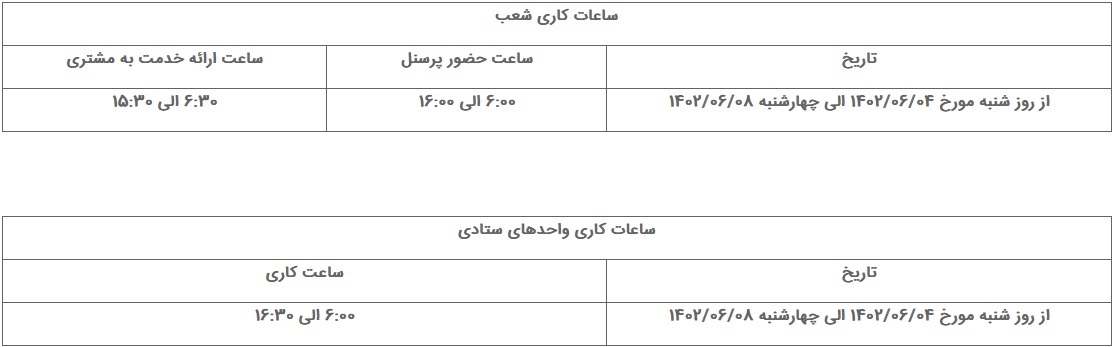 افزایش ساعت کاری شعب بانک دی در هفته دولت افزایش ساعت کاری شعب بانک دی در هفته دولت