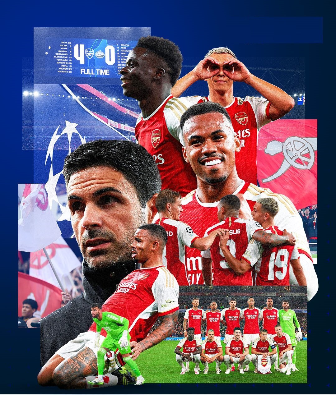 آمار درخشان آرسنال از دوئل با آیندهوون؛ شبی که آرتتا به مدعیان قهرمانی اروپا اعلان جنگ داد