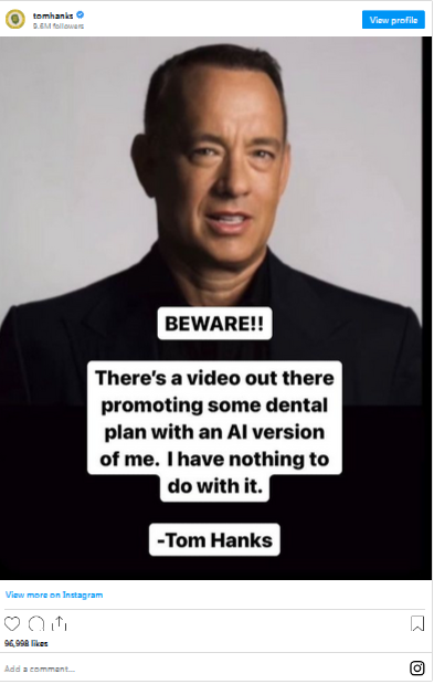 تبلیغ دندانپزشکی «تام هنکس» کار هوش مصنوعی است تبلیغ دندانپزشکی «تام هنکس» کار هوش مصنوعی است