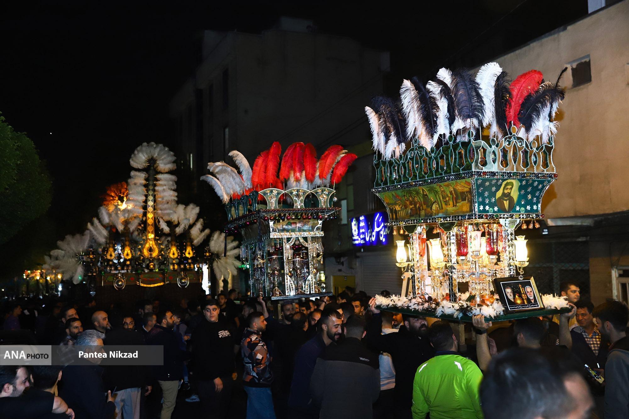 مراسم تکیه‌خوانی و علم‌کشی در شمیران برگزار شد +فیلم و عکس