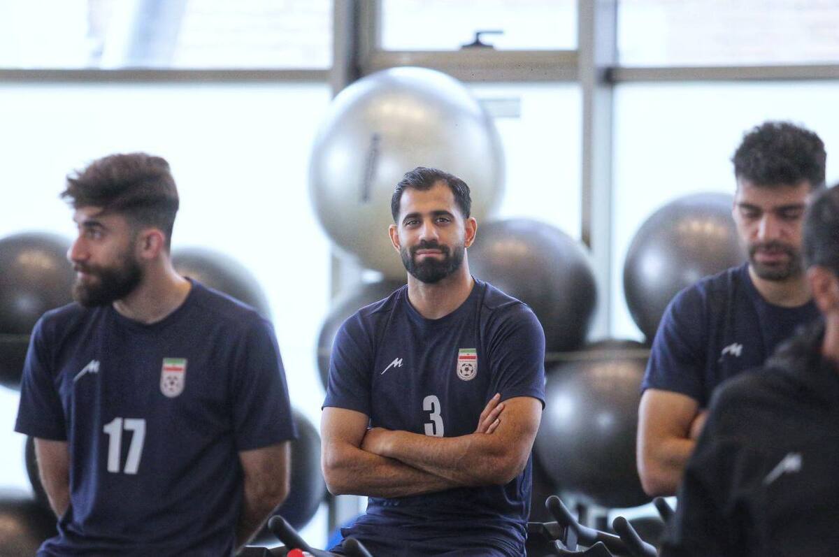 تمرین تیم ملی فوتبال در دو گروه حضور شمسایی در تمرین