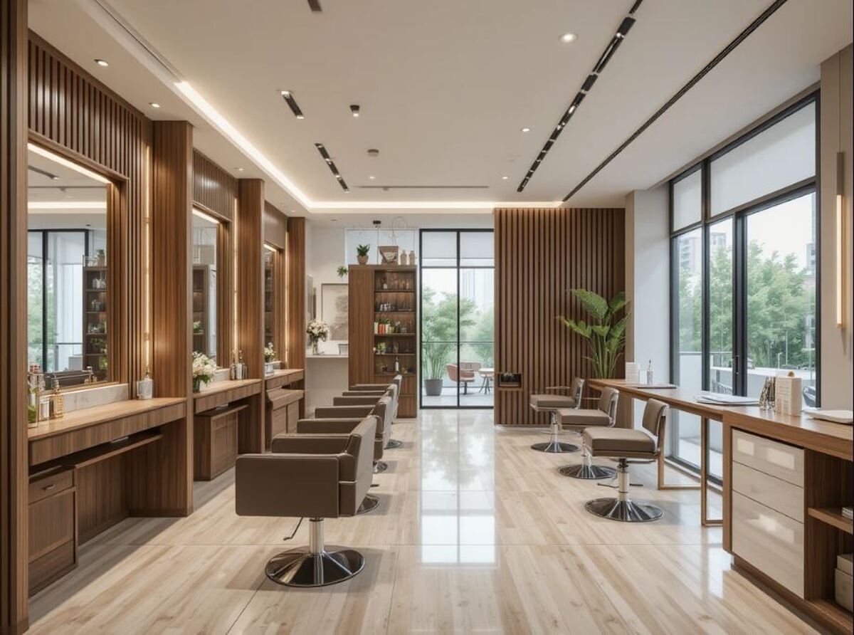 دکوراسیون سالن زیبایی با دفتر معماری مهران علی‌نژاد؛ ترکیب هنر، نور و سبک
