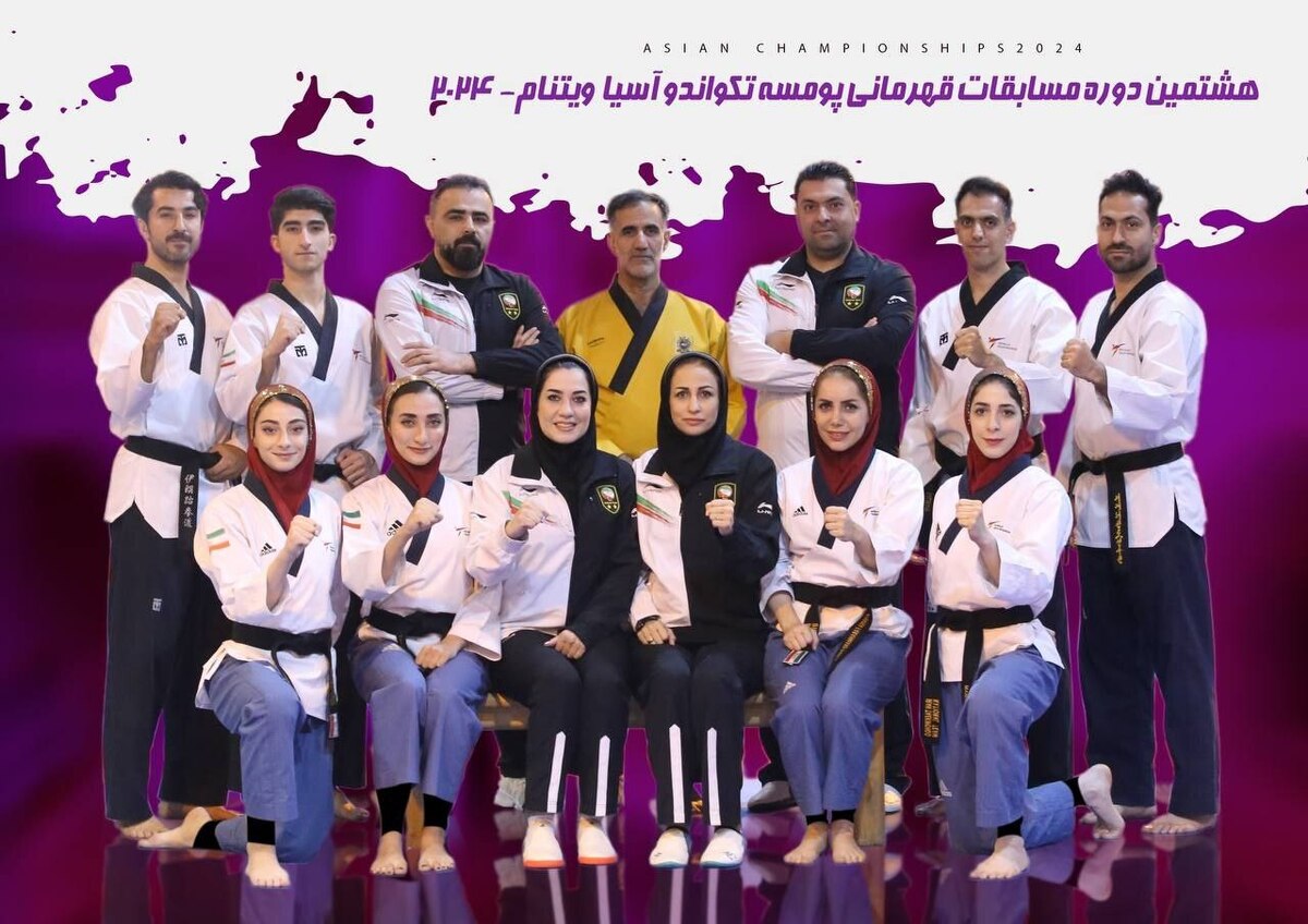 مردان و بانوان «پومسه رو» ایران روی سکوی نایب قهرمانی آسیا