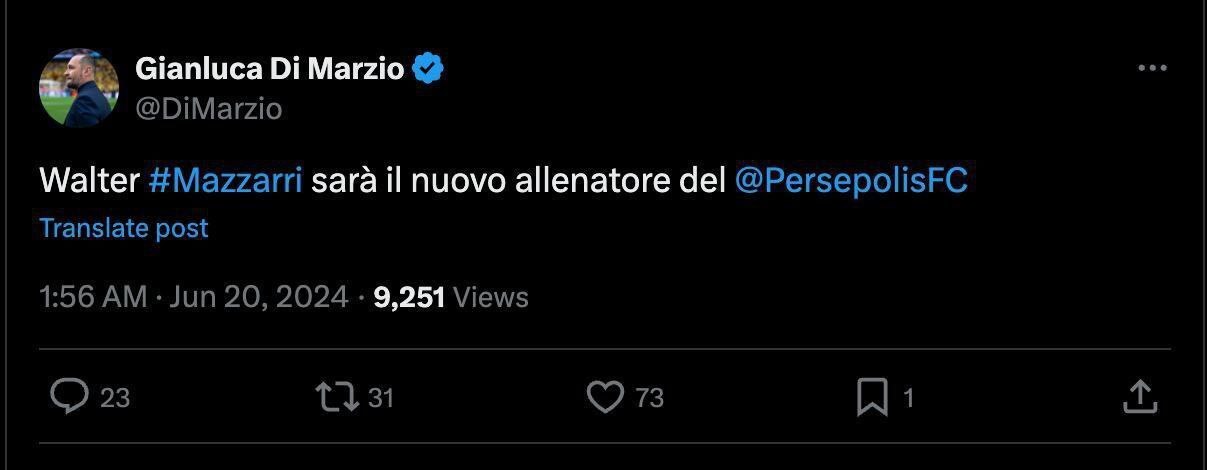 خبرنگار ایتالیایی خبر داد:مربی سابق اینتر و ناپولی سرمربی جدید پرسپولیس+عکس خبرنگار ایتالیایی خبر داد:مربی سابق اینتر و ناپولی سرمربی جدید پرسپولیس+عکس