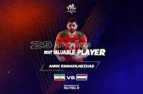 لیگ ملت‌های والیبال| اسماعیل‌نژاد امتیازآورترین بازیکن ایران برابر هلند