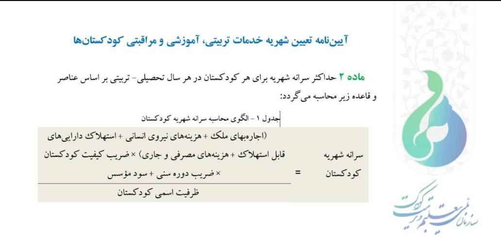 شهریه کودکستان چگونه محاسبه میشود؟ شهریه کودکستان چگونه محاسبه میشود؟