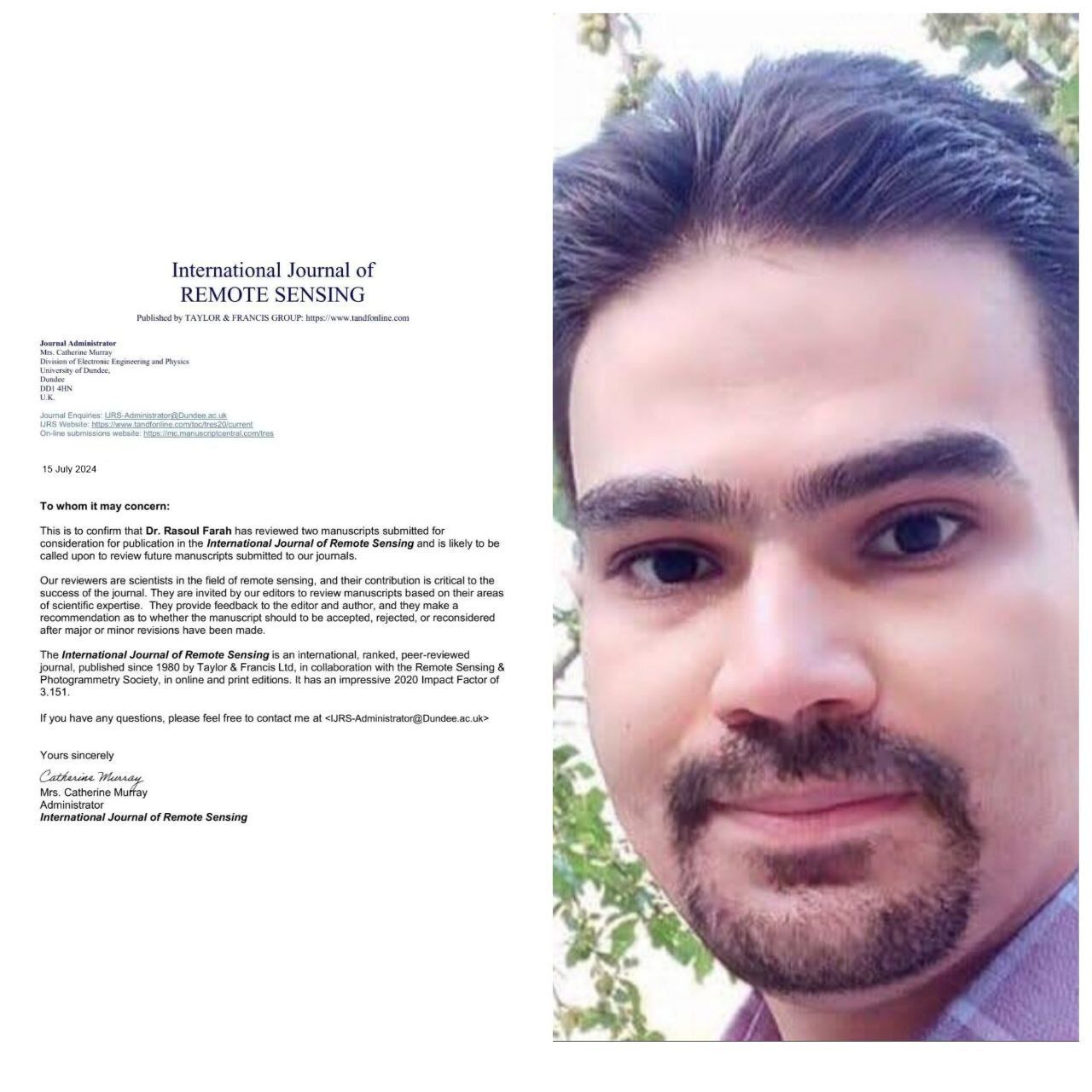 استاد دانشگاه آزاد داور ژورنال اروپایی شد