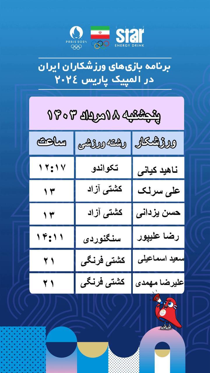 روز سیزدهم المپیک با نماینده ایران +عکس