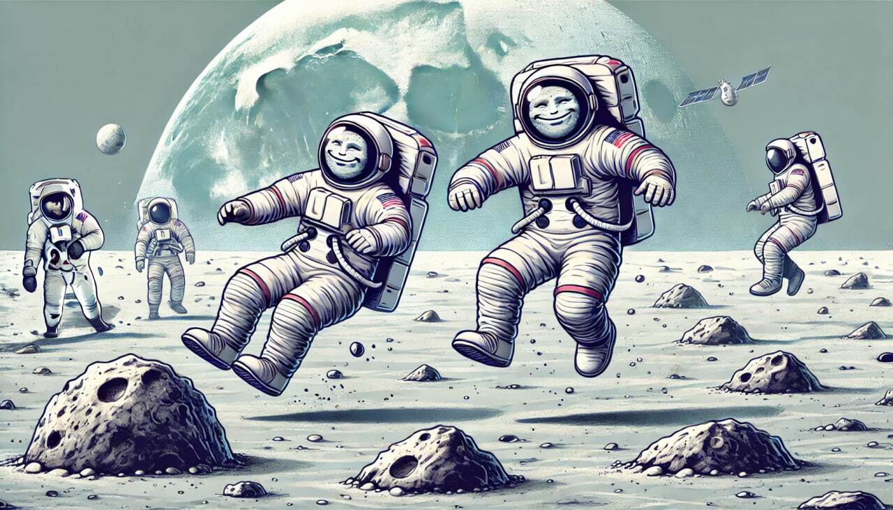 راه رفتن روی ماه شبیه پرش‌های آهسته است!