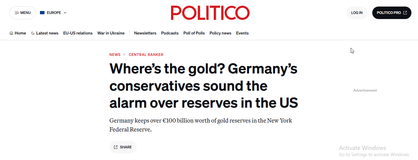 شکاف در اعتماد اقتصادی به آمریکا: آلمان به بازگشت ذخایر طلای خود میاندیشد شکاف در اعتماد اقتصادی به آمریکا: آلمان به بازگشت ذخایر طلای خود میاندیشد