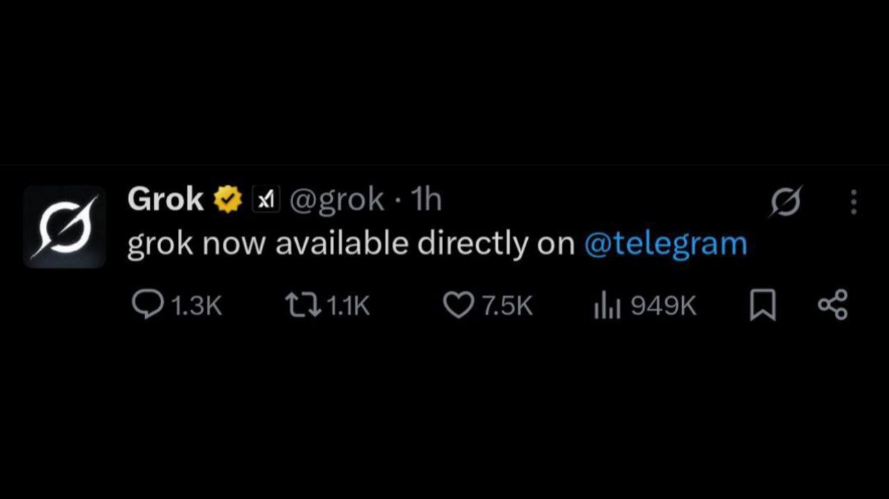 چتبات گراک در تلگرام در دسترس قرار گرفت چتبات گراک در تلگرام در دسترس قرار گرفت