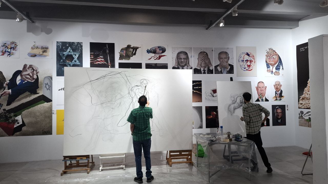 واکنش هنری هنرمندان تجسمی حوزه هنری به حمله رژیم صهیونیستی و شهادت بزرگ مردان ایرانی