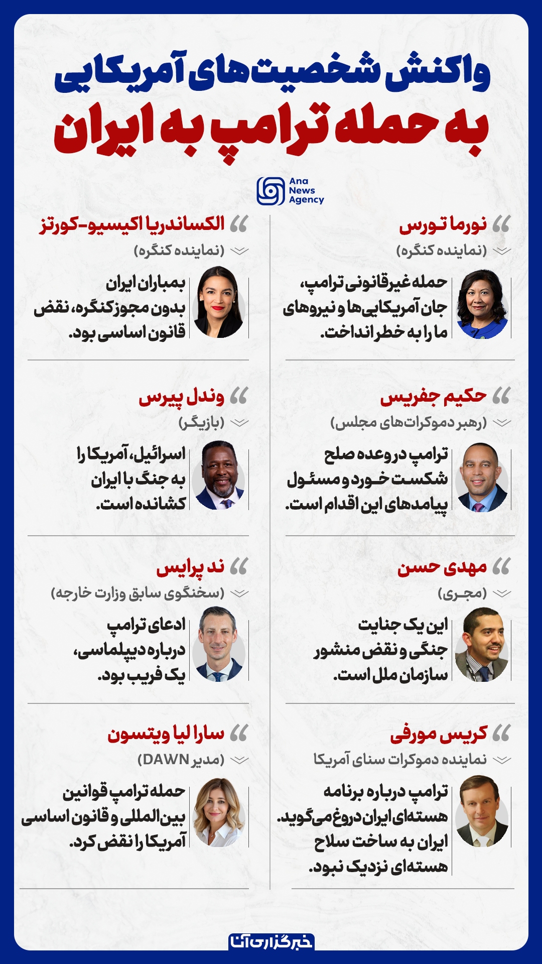 واکنش شخصیت‌های آمریکایی به حمله ترامپ به تاسیسات هسته‌ای ایران