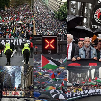 خیزش بیش از ۳۰۰ هزار نفری حامیان غزه در سیدنی استرالیا +فیلم‌وَعکس