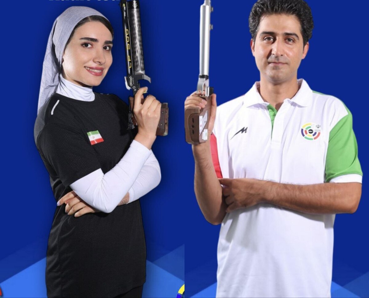 تیراندازی قهرمانی آسیا | برنز تیم میکس ایران با ترکیب ‌رستمیان و گل‌خندان 