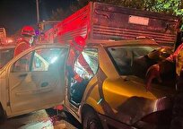 برخورد سمند با كامیونت در بزرگراه امام علی (ع)