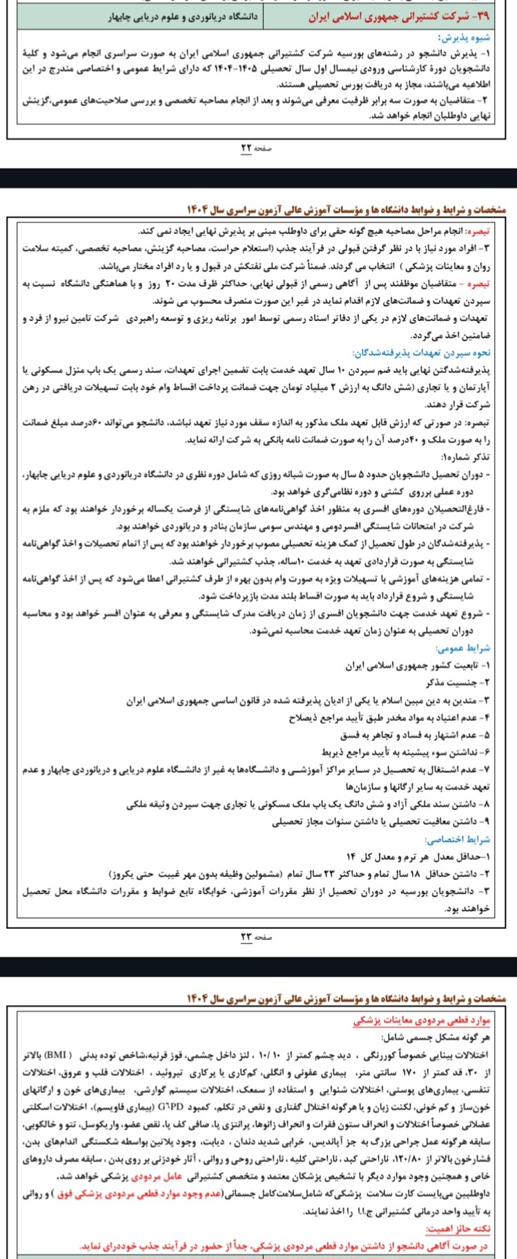 جزئیات بورس صنعت و مشاغل ویژه کنکوری های ۱۴۰۴