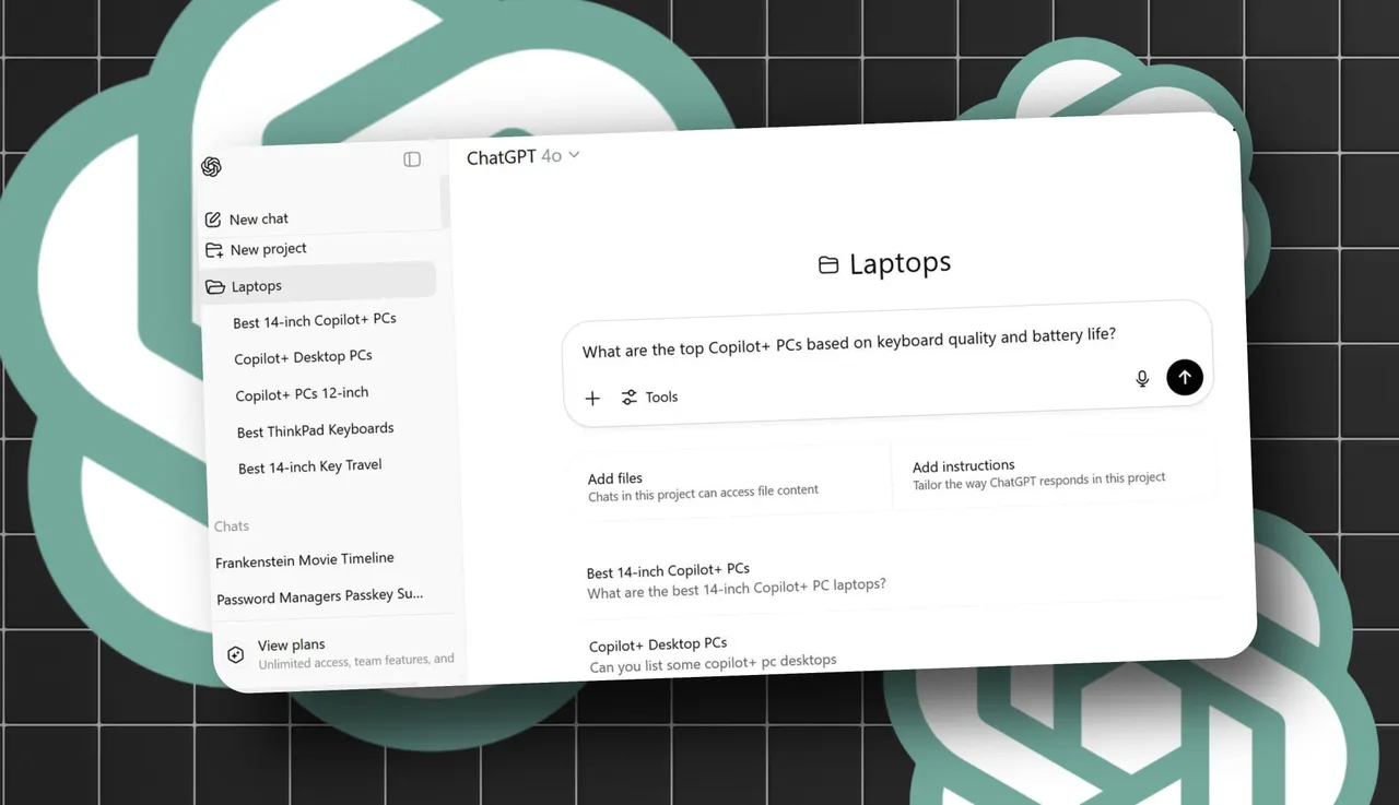 ویژگی «پروژهها» در چتجیپیتی برای تمام کاربران رایگان شد ویژگی «پروژهها» در چتجیپیتی برای تمام کاربران رایگان شد