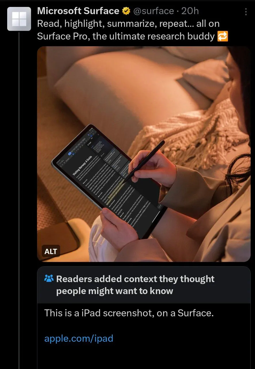 نمایش سیستمعامل اپل در تبلیغ سرفیس مایکروسافت خبرساز شد نمایش سیستمعامل اپل در تبلیغ سرفیس مایکروسافت خبرساز شد