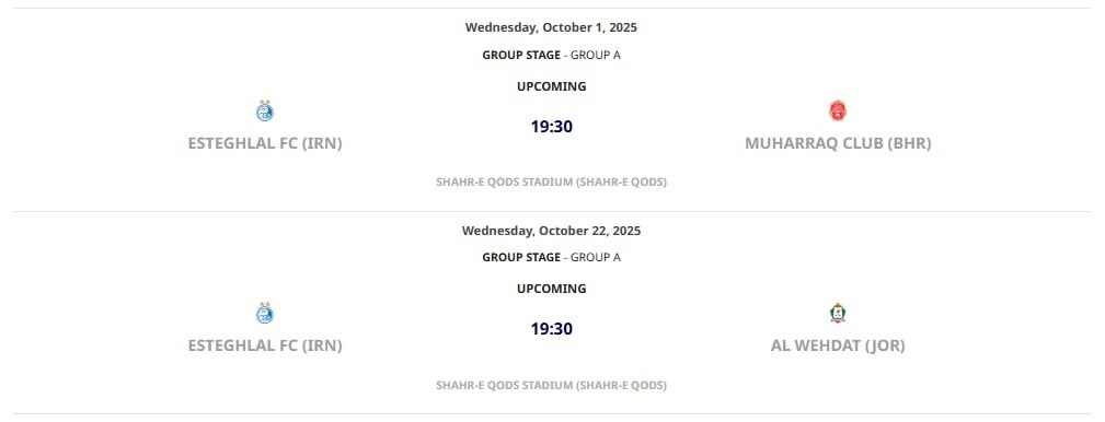 محل برگزاری دیدارهای خانگی نمایندگان ایران در آسیا مشخص شد محل برگزاری دیدارهای خانگی نمایندگان ایران در آسیا مشخص شد